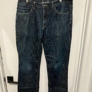Kenneth Cole Men's Straight Leg Dark Wash Jeans, Blue, Size 36x34